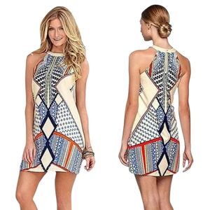 Venus 1X Aztec Graphic Print Halter Style Boho Dress